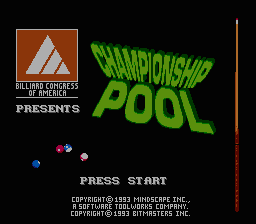 Championship Pool title screenshot